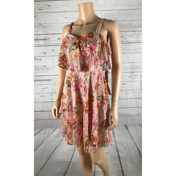 KENSIE Floral Lace Cold-Shoulder Dress NWT 2 - Picture 3 of 6